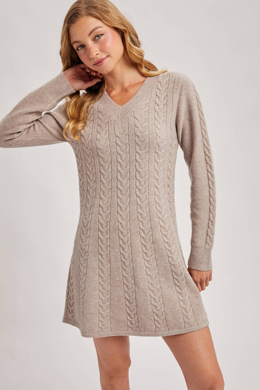 Mushroom Cabel Sweater Dress