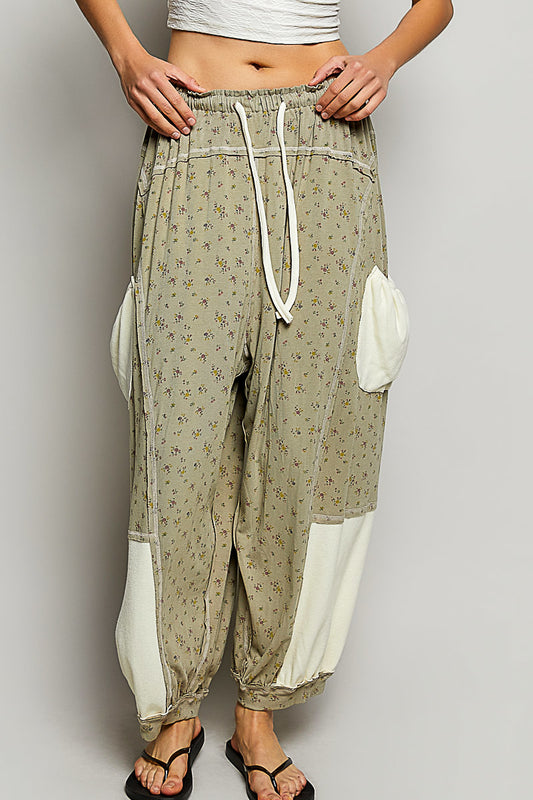 Sage Floral Knit Joggers