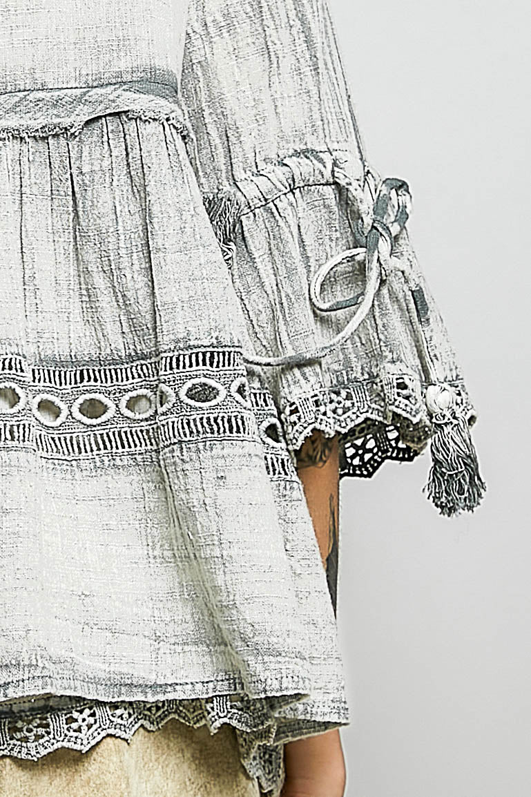 Light Blue Vintage Wash Blouse