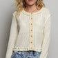 Cream Ribbed Long Sleeve