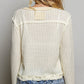 Cream Ribbed Long Sleeve