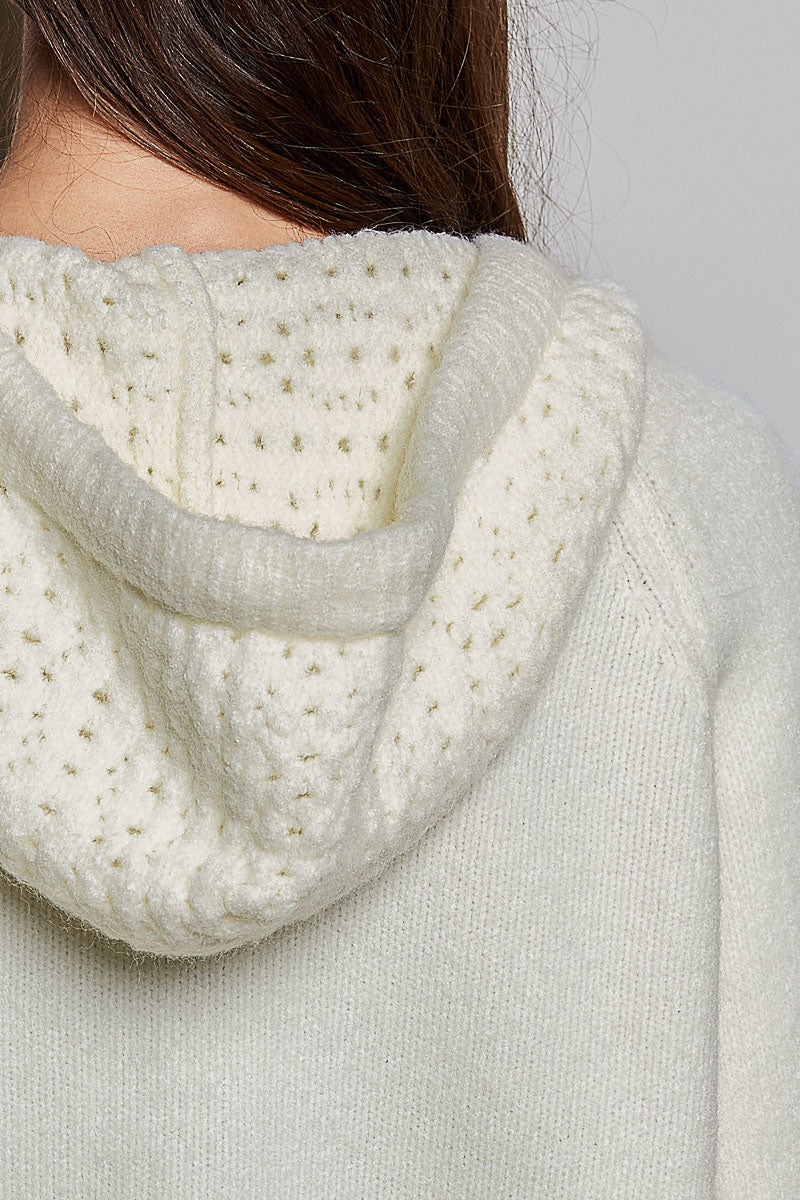 Cream Hoodie Cardigan