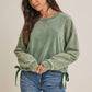 Washed Green Cinched Sweatshirt
