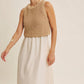 Latte Chunky Sweater Midi Dress
