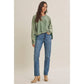 Washed Green Cinched Sweatshirt