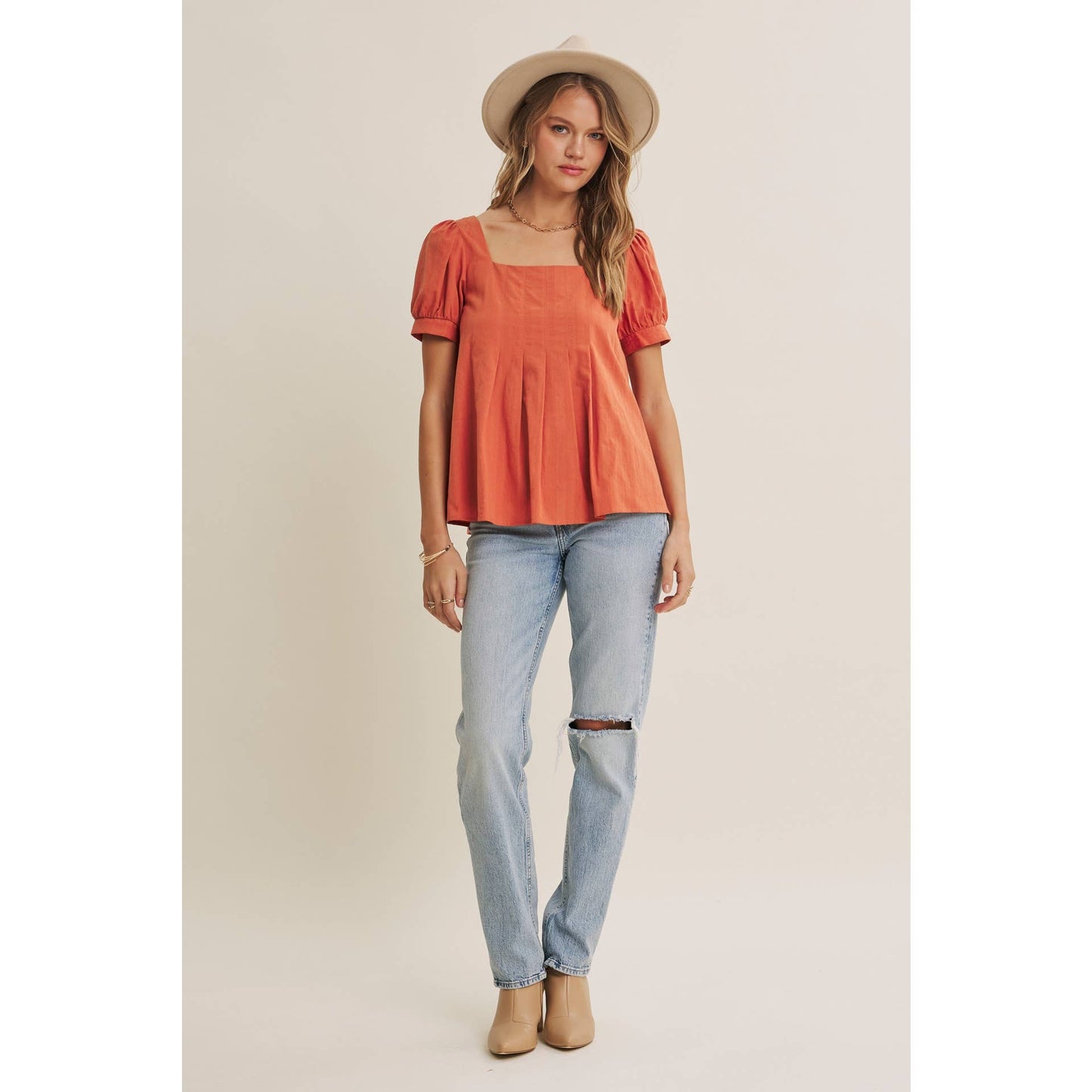 Cayenne Pleated Blouse