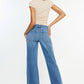 MID RISE WIDE LEG JEANS-KC70100MD: MED DARK / 9/28