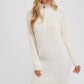 Cream Quarter-Zip Dress