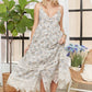 Ivory Blue V Neck Dress