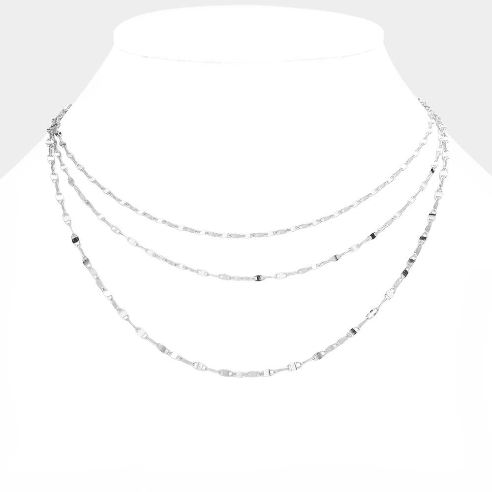Silver Triple Layered Necklace