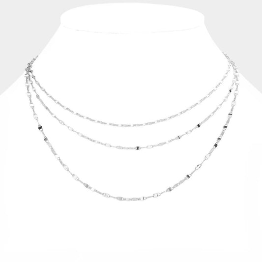 Silver Triple Layered Necklace