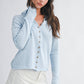 5221HK Button Front Cropped Knit Cardigan: Pink / Contemporary / L