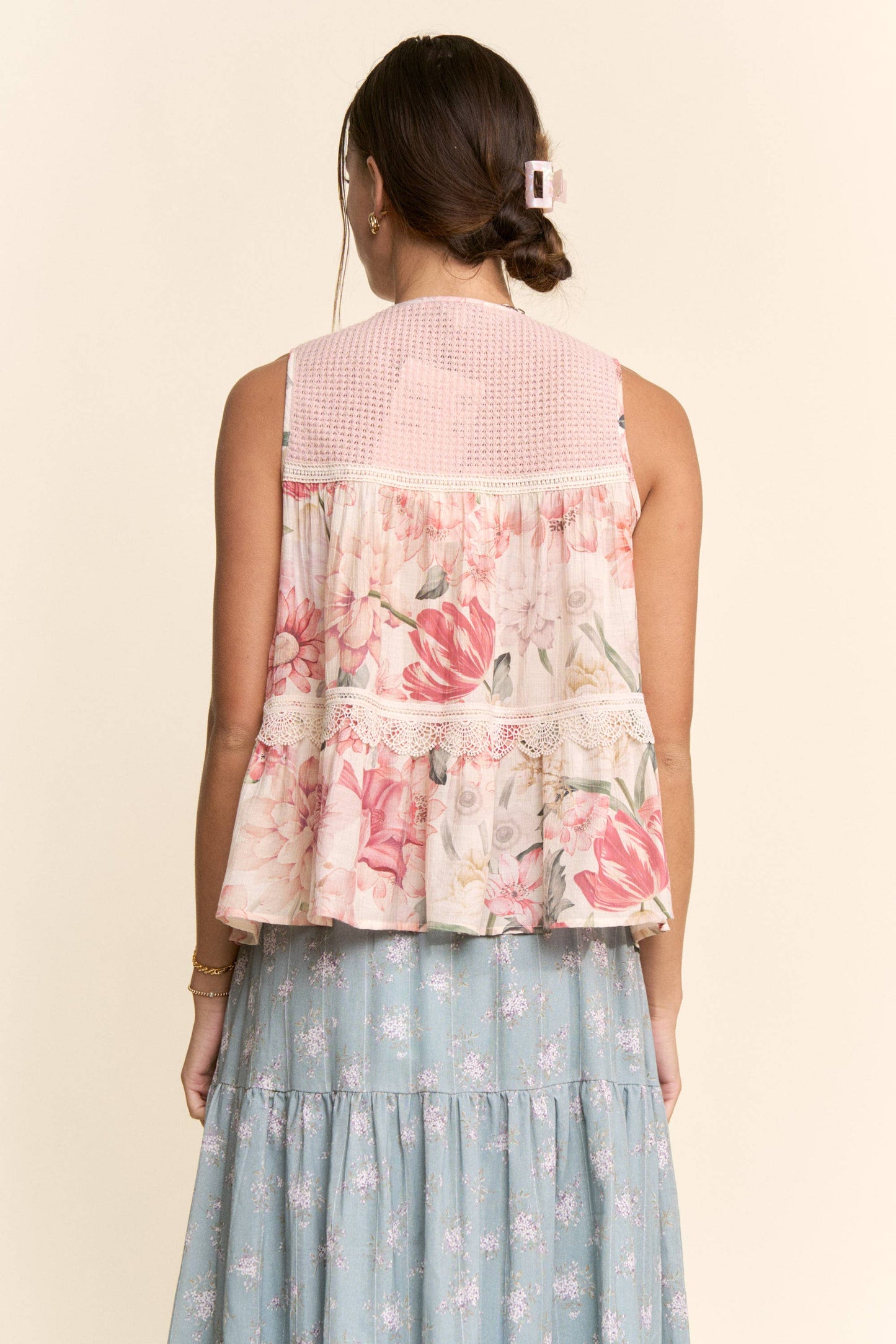 Pink Lace Babydoll Tank