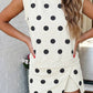 LAS Ribbed Trim Polka Dot Tank Split Mini Skort Set(S-4X): Pink / Missy / M