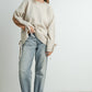 Crew Neck Long Sleeve Pullover Sweater - BMW7587: TAUPE MULTI / L