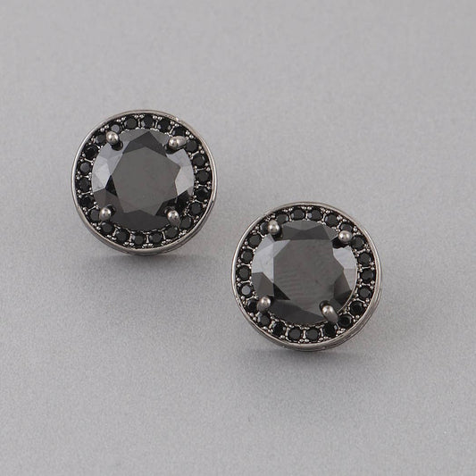 Black Crystal Stud Earrings