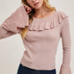 Rose Ruffled Sweater