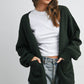 Knot Front Long Sleeve V-Neck Cardigan - BMC7914: TAUPE / M