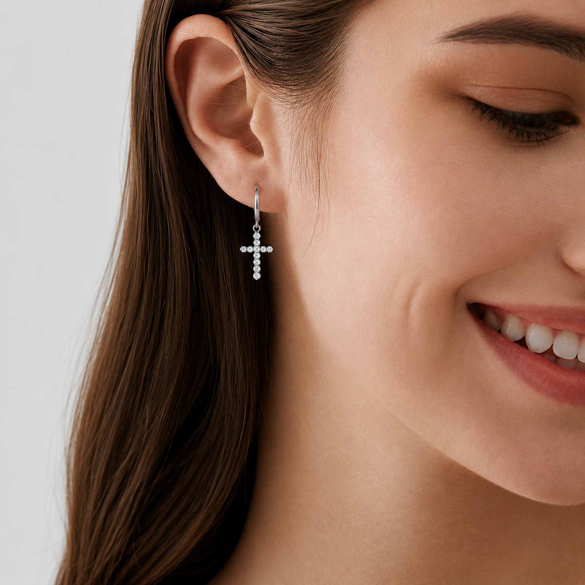 18K STAINLESS STEEL WATERPROOF TARNISH FREE HOOPS | 40E365: Silver