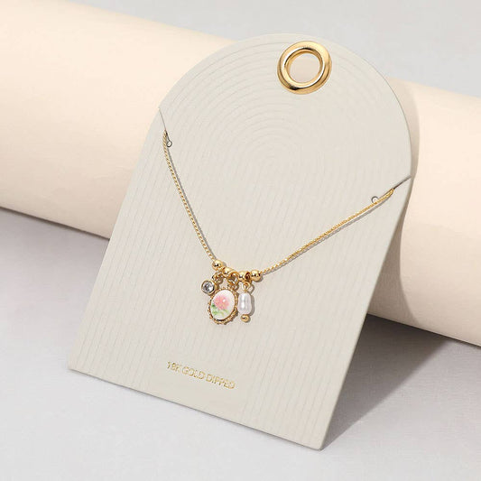 Floral Charm Pendant Necklace