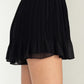 Black Pleated High-Waist Shorts