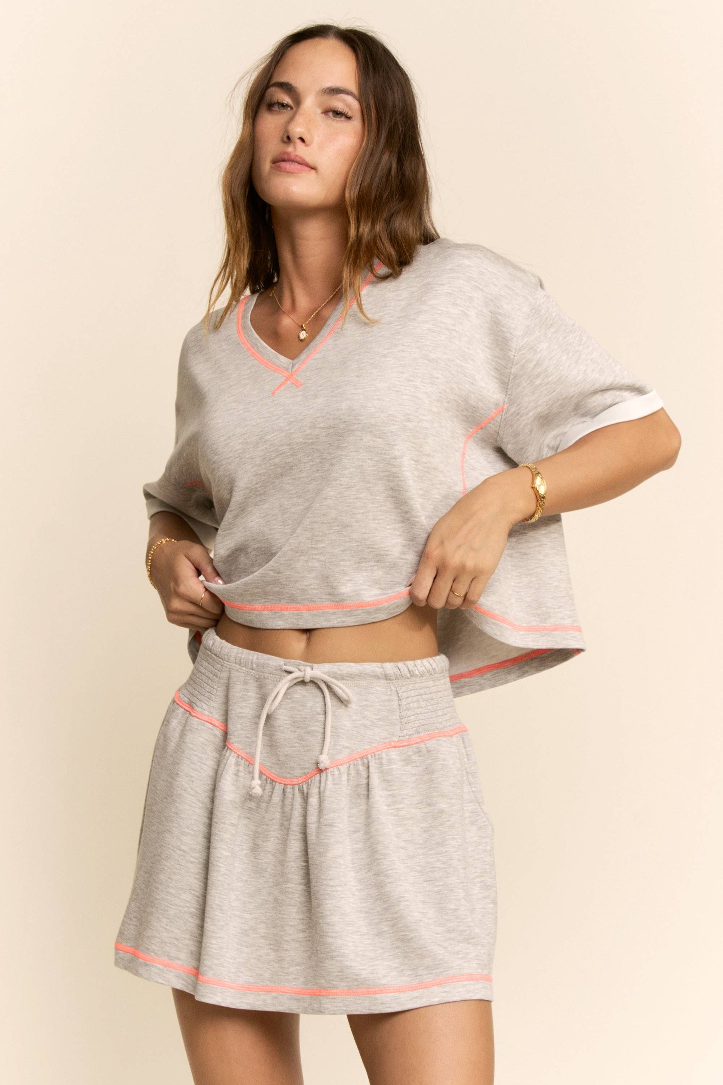 Heather Grey Skort Set