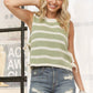 Sage Striped Knit Tank