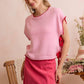 CHRISTMAS RHINESTONE RIBBON TRIM HOLIDAY VELVET MINI SKIRT: PINK / S