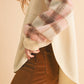 9103FK Malva Plaid Pullover Sweater: Slate Blue / Contemporary / S