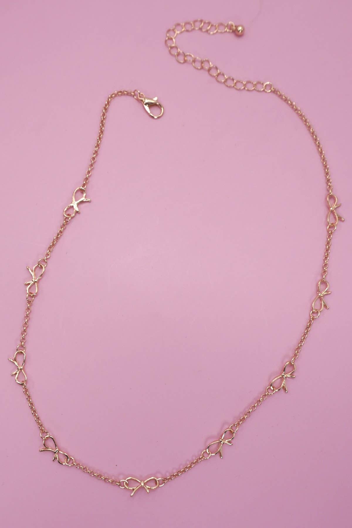 Gold Bow Cutout Necklace