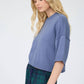 EXPOSED SEAM DROP SHOULDER SHORT SLEEVE PULLOVER : CHOCOLATE BROWN