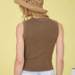 Brown Washed Button Down Tank