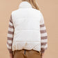 Cream Asymmetrical Zip Up Vest