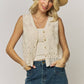 BOHO FLORAL CROCHET LACE VEST- LET4303: Beige / ONESIZE(6)