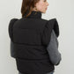 Black Flutter Bow Puffer Vest