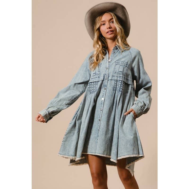 Light Denim Button Down Dress