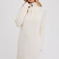 Cream Quarter-Zip Dress