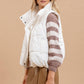 Cream Asymmetrical Zip Up Vest