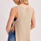 Beige Ribbed Tie Tank