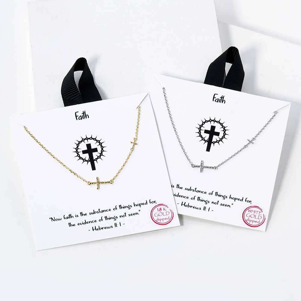 Gold-Dipped Two Cross Necklace