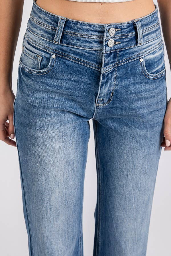 High Rise Stretch Wide Flare