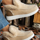 Beige Stitching Anklet Boots