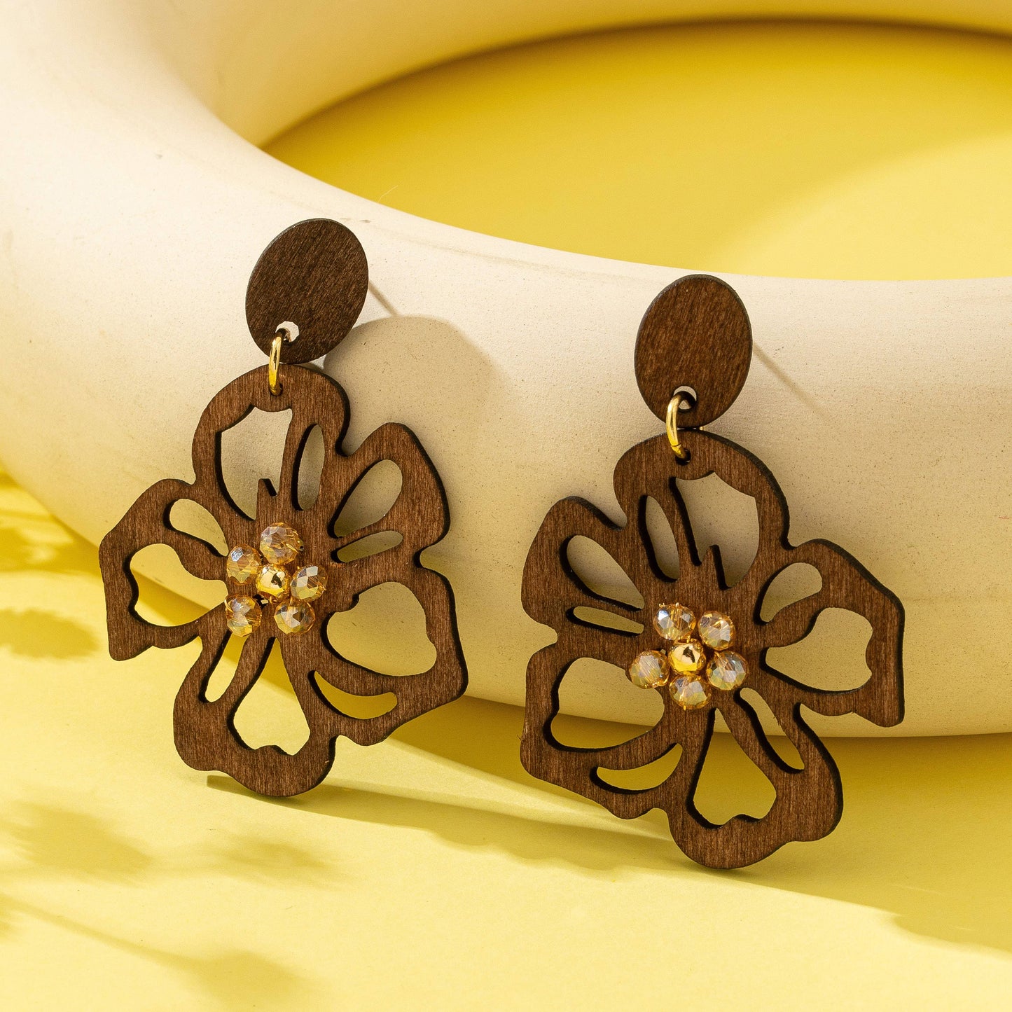 Wooden Floral Earrings