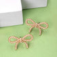PEARL BOW STUD EARRINGS | 80E2405: Gold