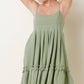 Sage Linen Pintuck Dress