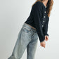Women's Crewneck Cardigan Sweater - BMC7526: TAUPE / BLACK / S