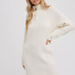 Cream Quarter-Zip Dress