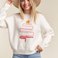 LESW3436- X-MAS TREE ACCENT SWEATER: IVORY / S-M-L(2-2-2)
