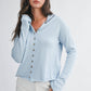 5221HK Button Front Cropped Knit Cardigan: Pink / Contemporary / L