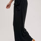RELAXED KNIT SMOCKED TOP AND WIDE PANTS SET: Beige / S